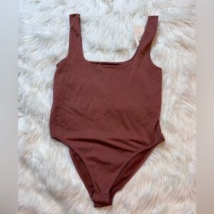 Blush/ Cocoa women’s Bodysuit - square neck